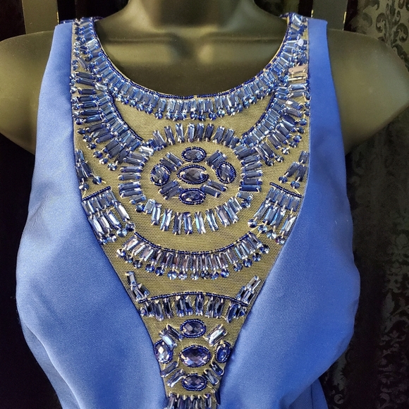 RACHEL ALLAN BLUE HOMECOMING DRESS - Picture 3 of 9